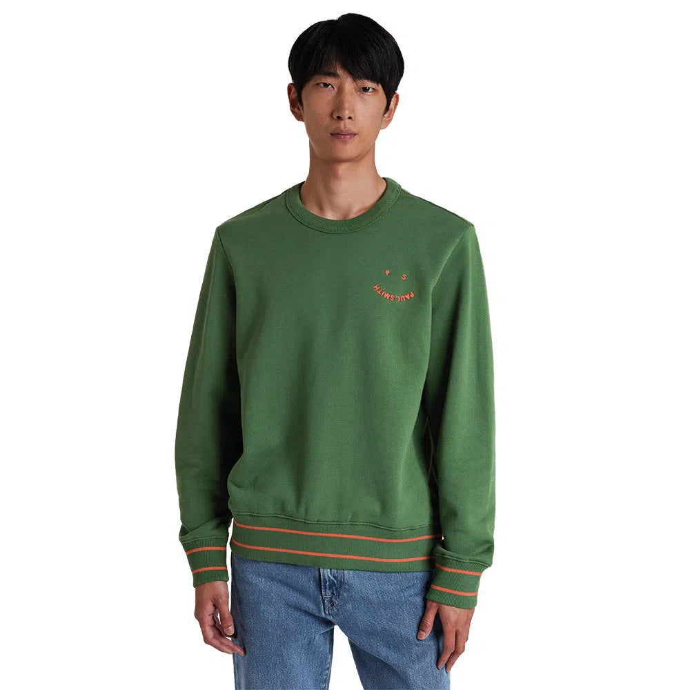 PAUL SMITH Happy Logo Cotton Sweatshirt Green Velodrom CC