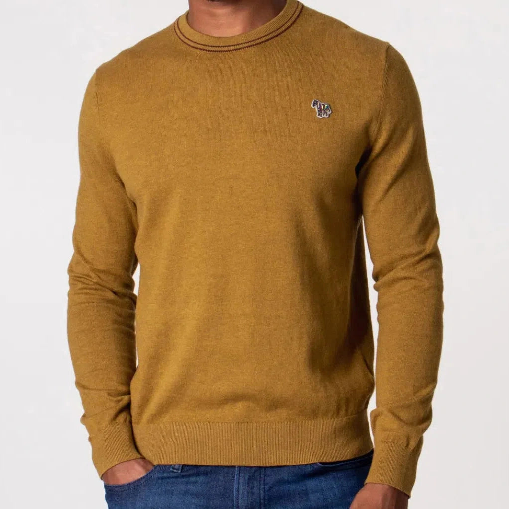 PAUL SMITH Pullover Crew Neck Zebra Logo - Golden Yellow-Sweatshirts-5059674954992