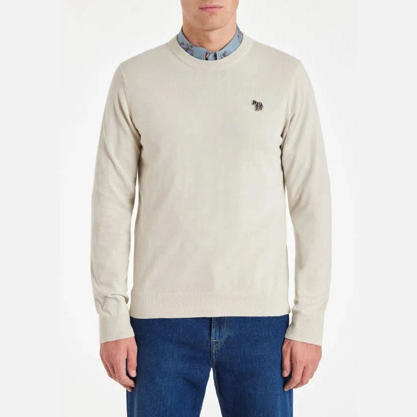 PAUL SMITH Sweater Crew Neck Zebra - Stone-Sweatshirts-