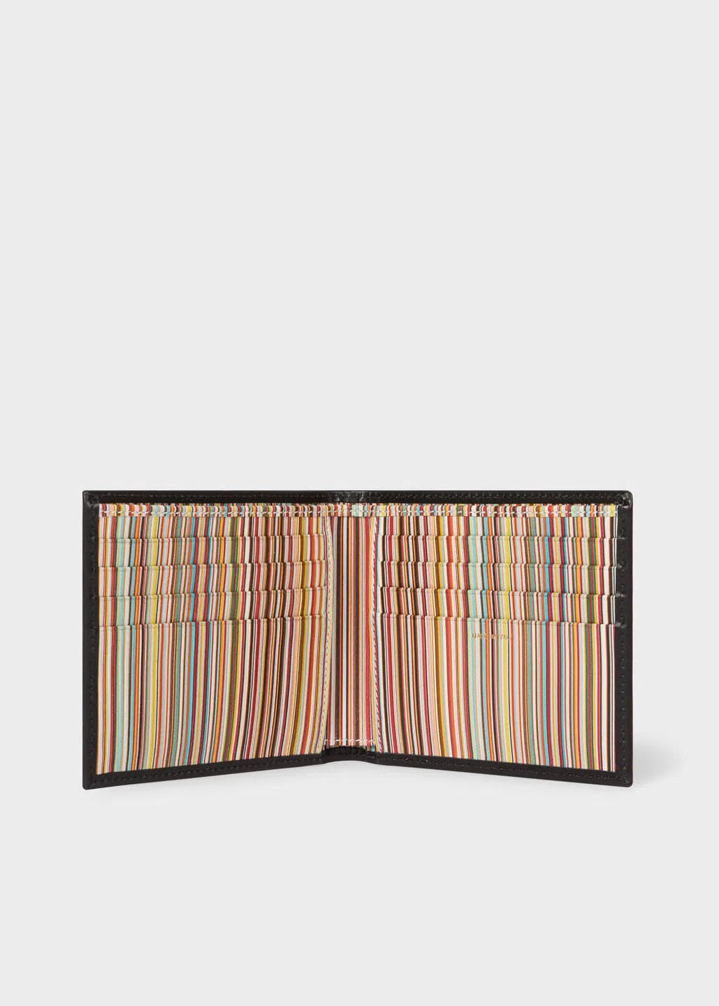 PAUL SMITH Wallet Billfold Signature Stripe - Black-Wallets-5059553000246