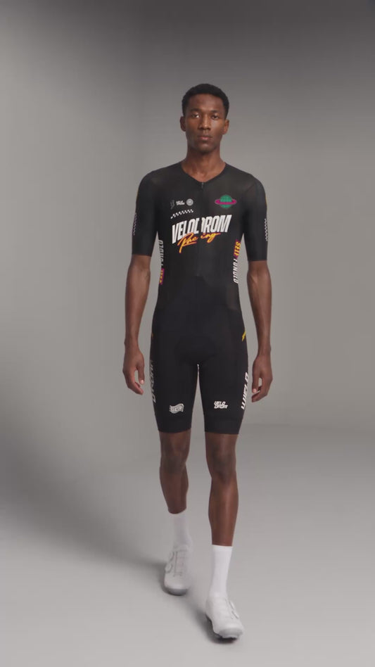 VELODROM Cargo Skinsuit Raceday Team - Black/Yellow/Pink