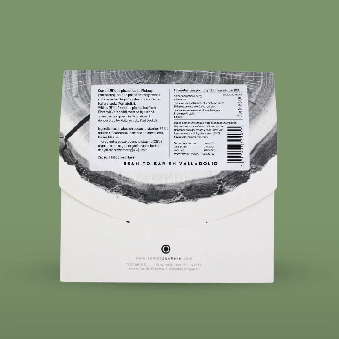 PUCHERO Bean To Bar Chocolate - Pistachio & Strawberry 50%-Food-791466265033