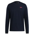RAPHA Logo Long Sleeve Tshirt - DNP Dark Navy/Hi-Vis Pink-Velodrom