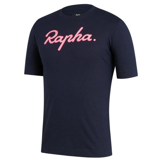RAPHA Logo Tshirt - DNP Navy/Pink-Velodrom