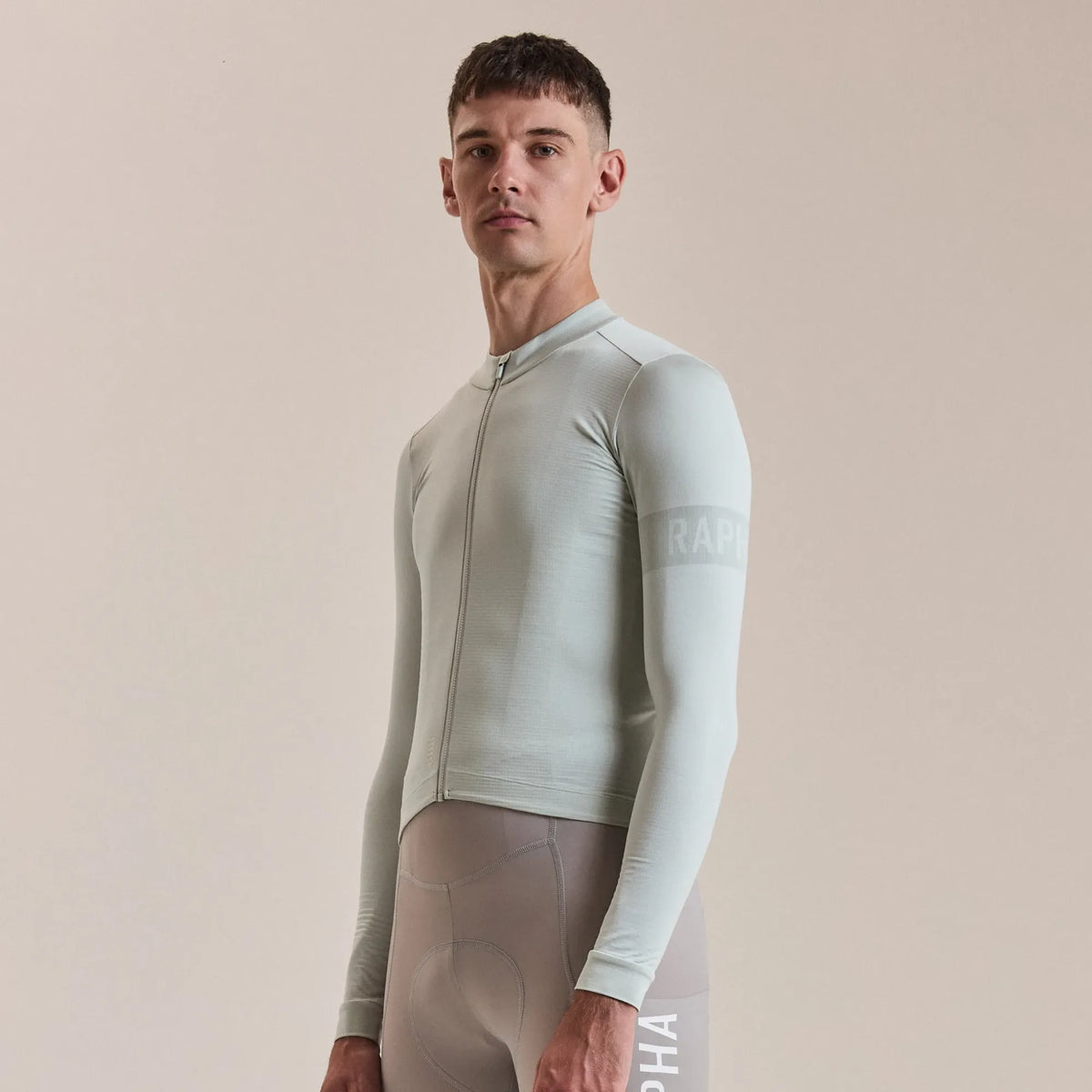 RAPHA Men Pro Team Long Sleeve Midweight Jersey - Grey/White