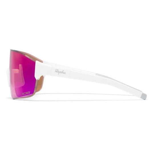 RAPHA PRO TEAM FRAMELESS GLASSES - White/Pink Blue Lens Default Velodrom Barcelona 