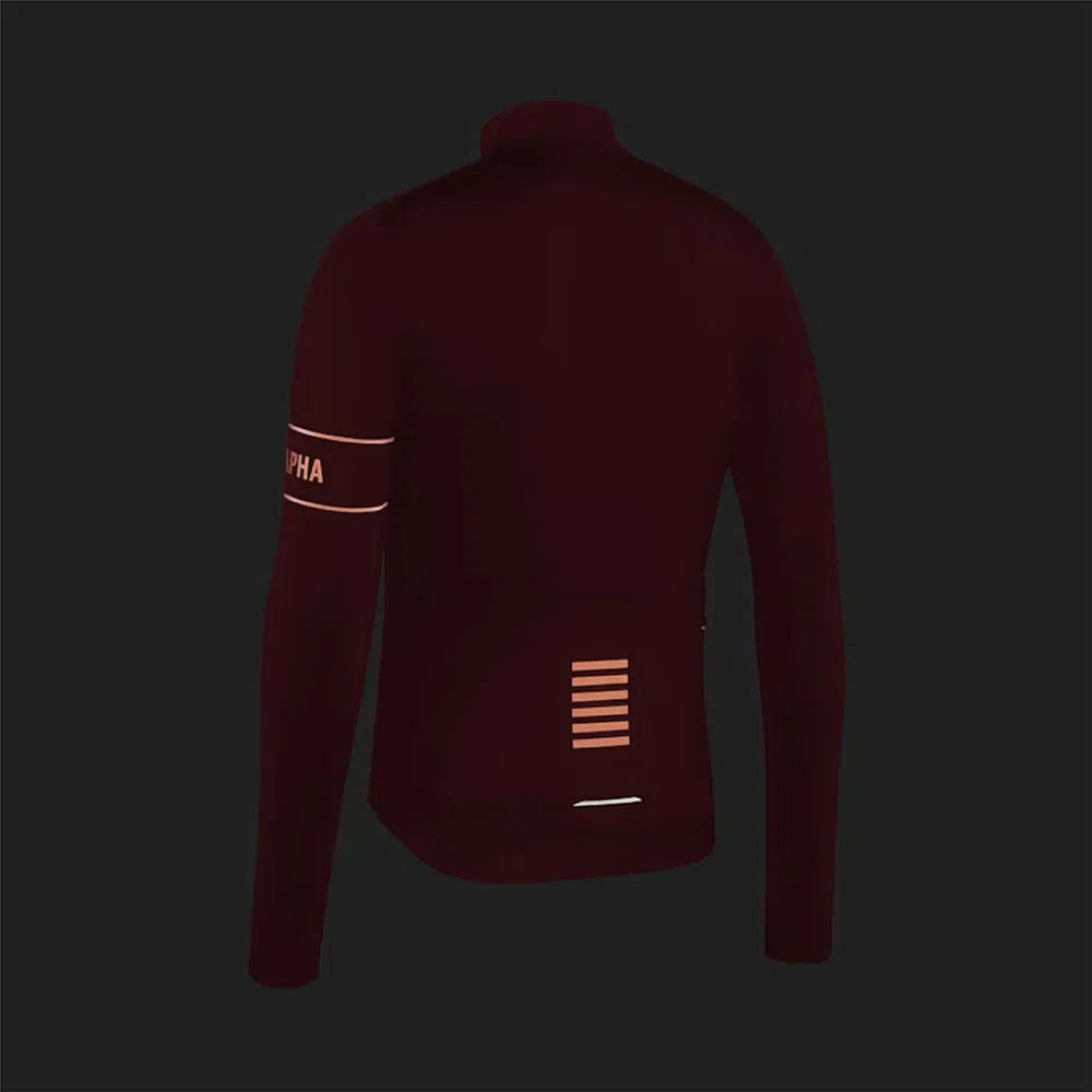 RAPHA Pro Team Long Sleeve Thermal Jersey AW2023 - BFS Dark Red-Velodrom