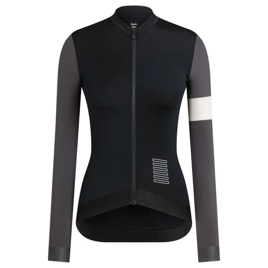 RAPHA Pro Team Training Long Sleeve Women Jersey AW2023 - BCB Black/Grey-Velodrom