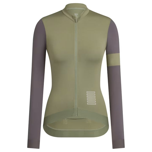 RAPHA Pro Team Training Long Sleeve Women Jersey AW2023 - OGK Olive Green/Mushroom-Velodrom