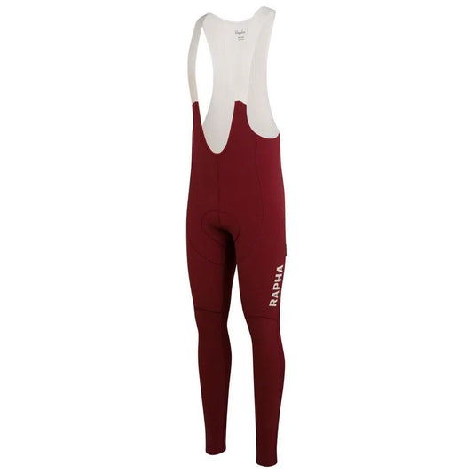 RAPHA Pro Team Winter Bib Tights - BUB Burgundy/Off White-Velodrom