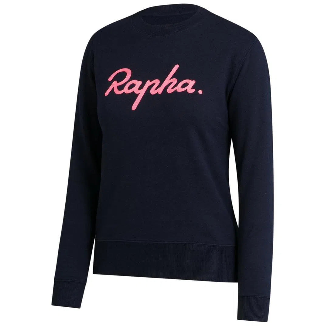 RAPHA women Logo Sweatshirt - Navy/High-Vis Pink Default Velodrom Barcelona 