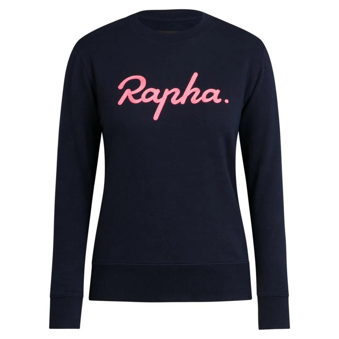 RAPHA Women Logo Sweatshirt - Navy/High-Vis Pink-Velodrom