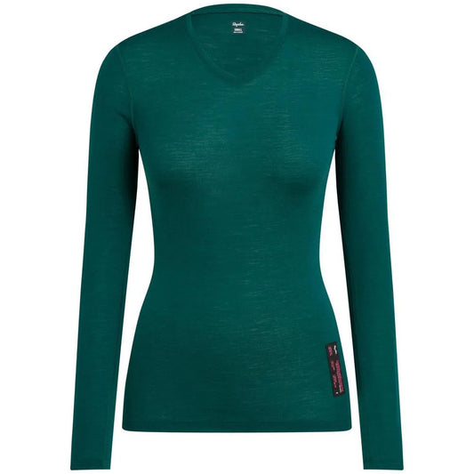RAPHA Women Merino Base Layer Long Sleeve - Green-Velodrom