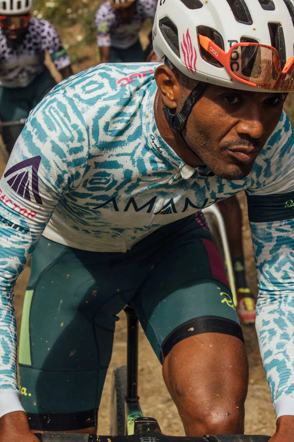 RAPHA X AMANI Pro Team Training Cargo Bib Shorts SMO Teal Velodrom CC