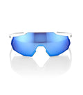 RIDE 100% Eyewear Racetrap - Matte White HiPER Blue Multilayer Mirror Lens-Eyewear-96295814