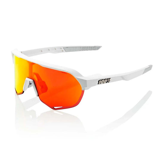 RIDE 100% Eyewear S2 Soft Tact Off White/Hiper Red Multilayer Mirror Lens-Eyewear-26393222