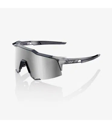 RIDE 100% Eyewear Speedcraft Polished Translucent - Crystal Grey HiPER Silver Mirror Lens-Eyewear-64633478