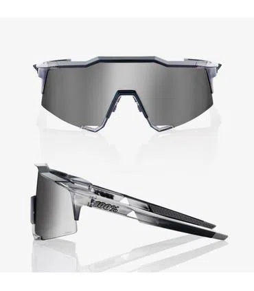 RIDE 100% Eyewear Speedcraft Polished Translucent - Crystal Grey HiPER Silver Mirror Lens-Eyewear-64633478