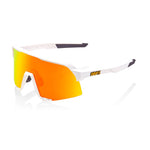 RIDE 100% S3 Sunglasses - Soft Tact Bianco / HiPER Red Multilayer Mirror Lens