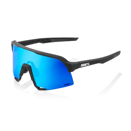 RIDE 100% S3 Sunglasses - Matte Negre / HiPER Blue Multilayer Mirror Lens