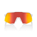 RIDE 100% S3 Sunglasses - Soft Tact Bianco / HiPER Red Multilayer Mirror Lens