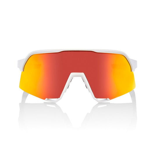 RIDE 100% S3 Sunglasses - Soft Tact Blanc / HiPER Red Multilayer Mirror Lens