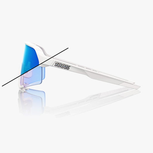 RIDE 100% S3 Sunglasses - Bastille Pearl Blanc Glitter / Blue Mirror Photochromic Lens