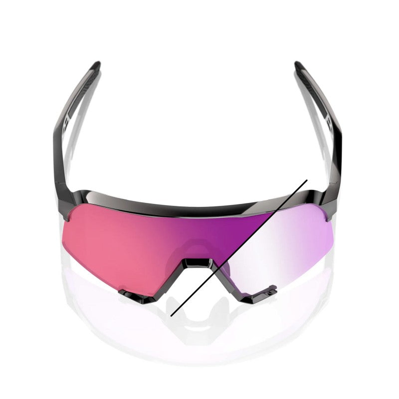 RIDE 100% S3 Sunglasses - Gloss Black / Purple Flash Mirror Photochromic Lens