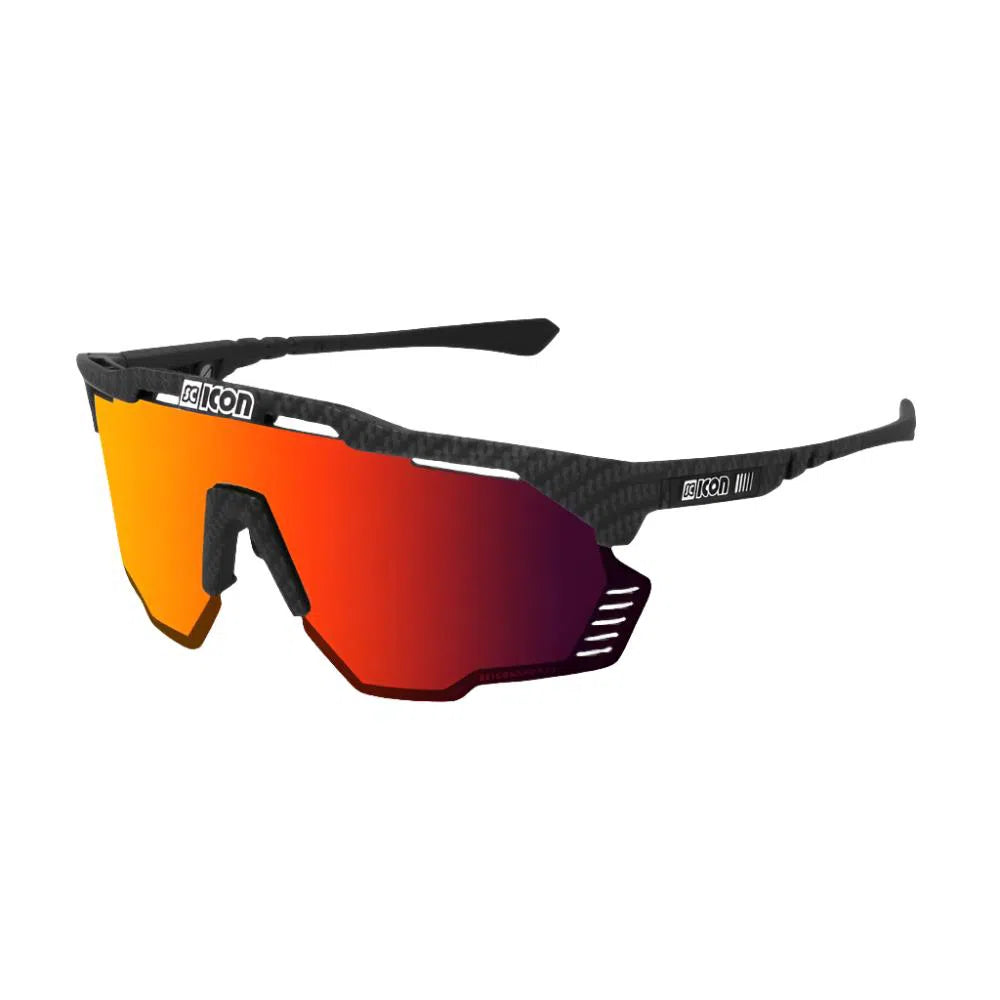 SCICON AEROSHADE KUNKEN CARBON MATT Sunglasses - MULTIMIRROR RED LENSES
