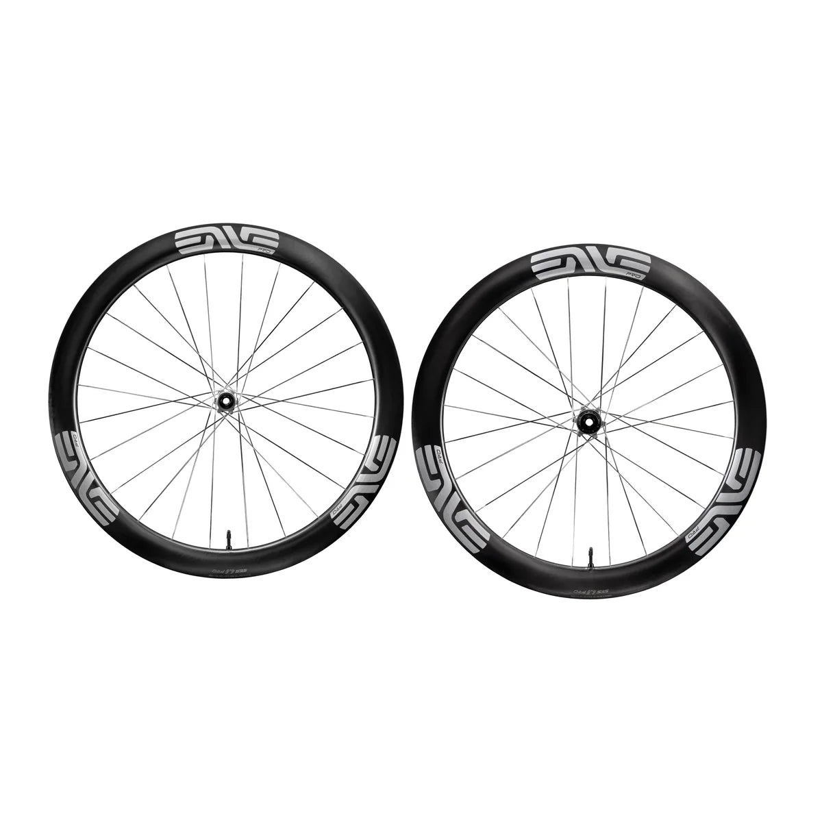 ENVE SES 4.5 PRO Disc Wheelset - Carbon Black/Silver Logo — complete front and rear wheelset