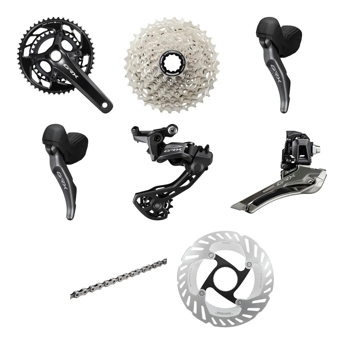 SHIMANO GRX groupset component layout