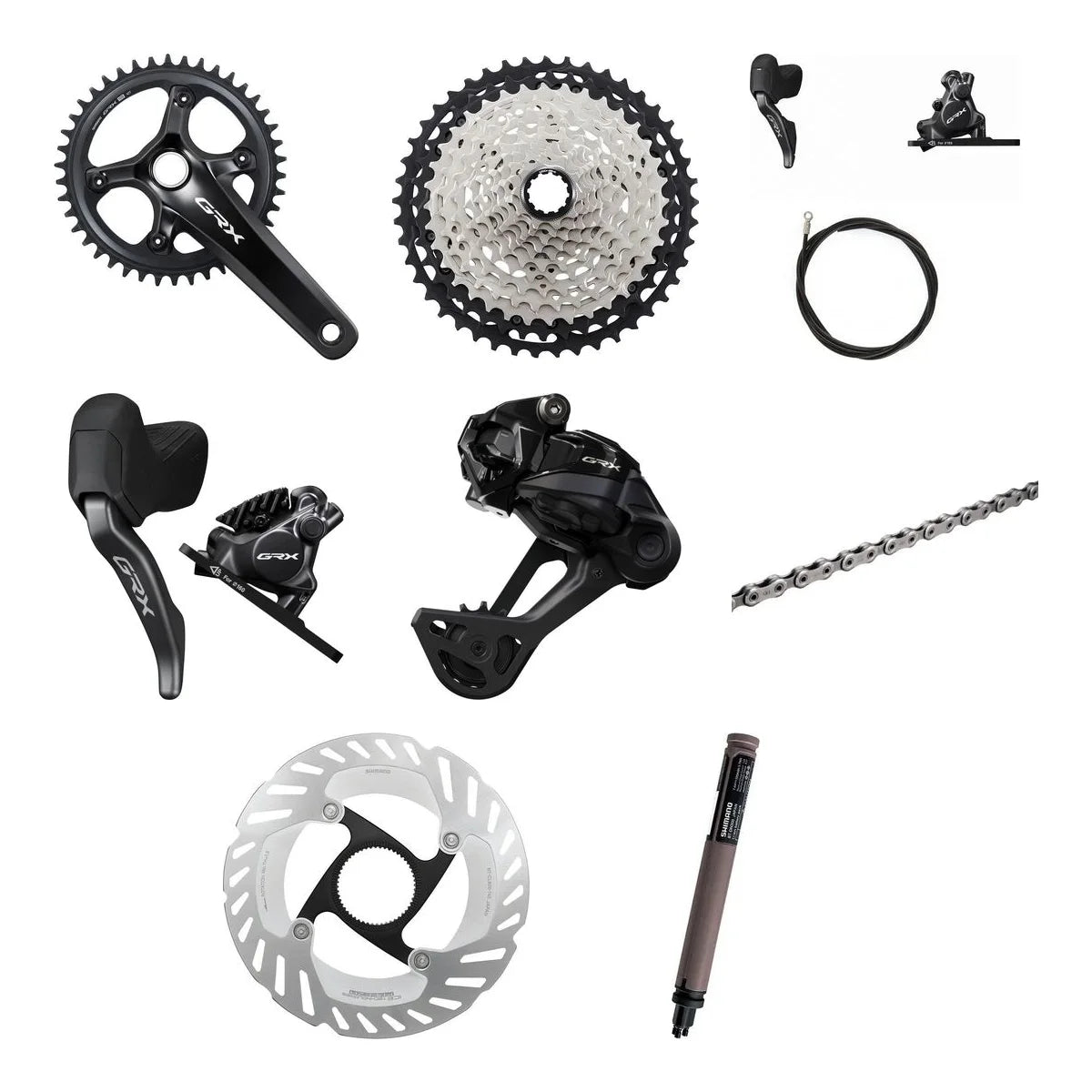 SHIMANO GRX groupset component layout