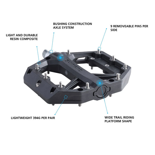 SHIMANO PD-GR400 Flat Pedals - Black