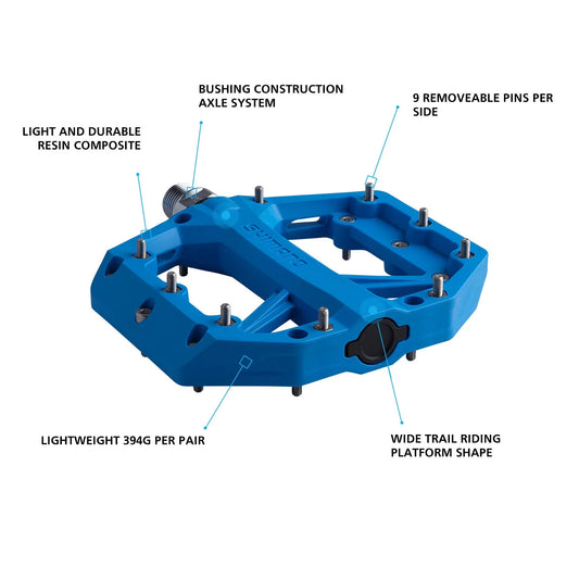 SHIMANO PD-GR400 Flat Pedals - Blue