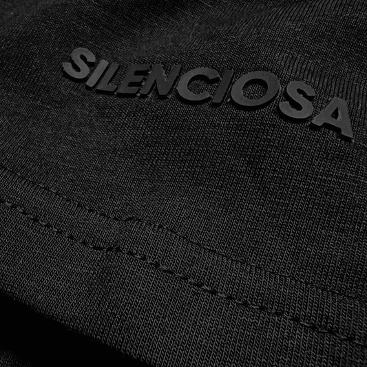 SILENCIOSA Embossed TShirt - Black-Casual Shirt-
