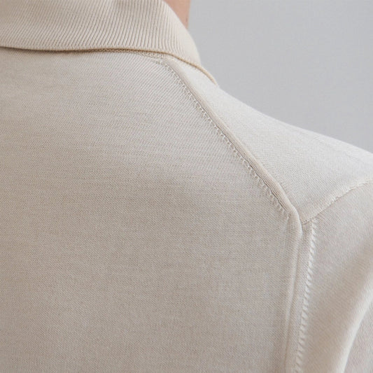 SILENCIOSA Light Polo - Beige-T-Shirts-