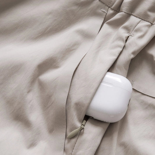 SILENCIOSA Light Shorts - Beige-Casual Shorts-