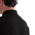 SILENCIOSA Merino Wool Long Sleeve Polo - Black-Casual Shirt-