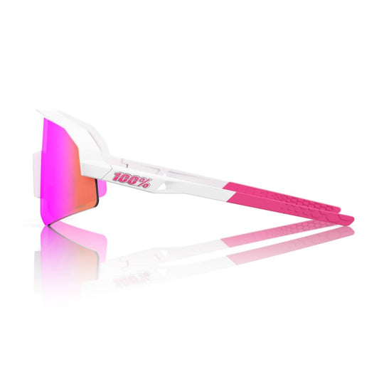 RIDE 100% Slendale XS Sunglasses - Matte Blanc / Pink / HiPER Vital Pink Mirror Lens