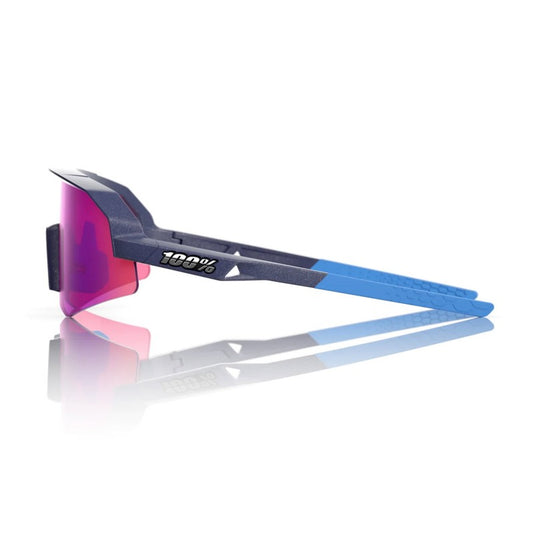 RIDE 100% Slendale XS Sunglasses - Satin Storm Metallic / Purple Multilayer Mirror Lens