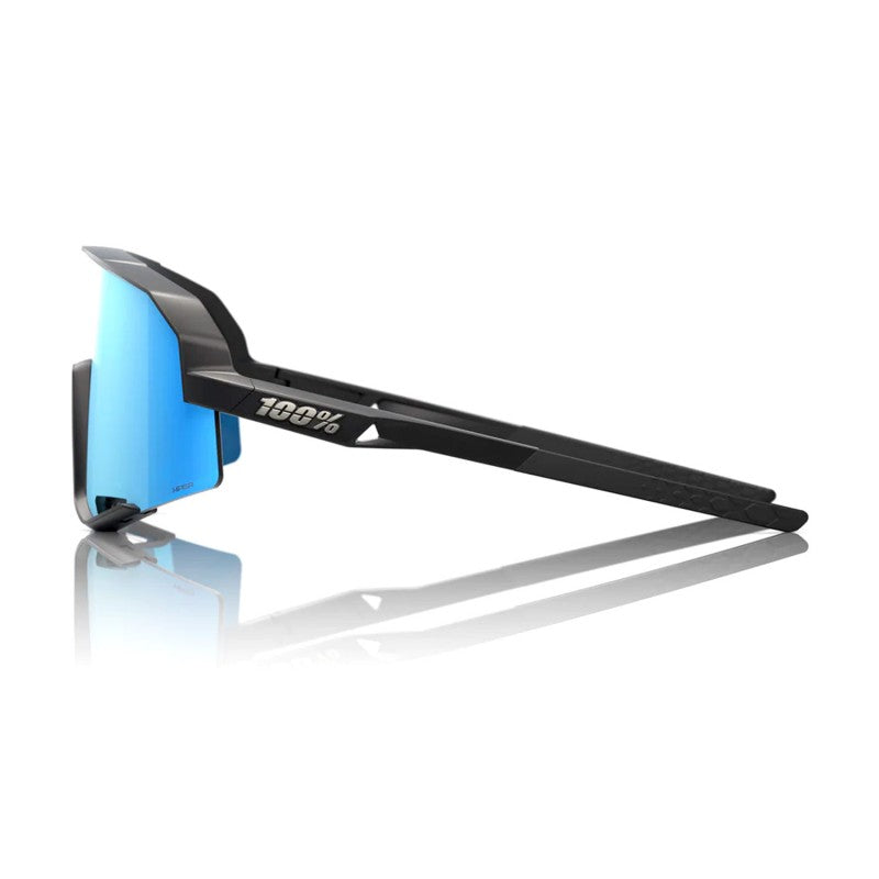 RIDE 100% Slendale Sunglasses - Matte Black / HiPER Blue Multilayer Mirror Lens