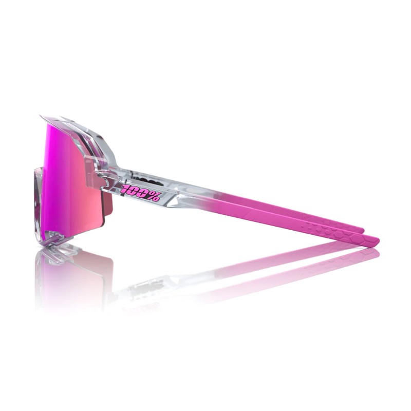 RIDE 100% Slendale Sunglasses - Polished Translucent Grey / Purple Multilayer Mirror Lens
