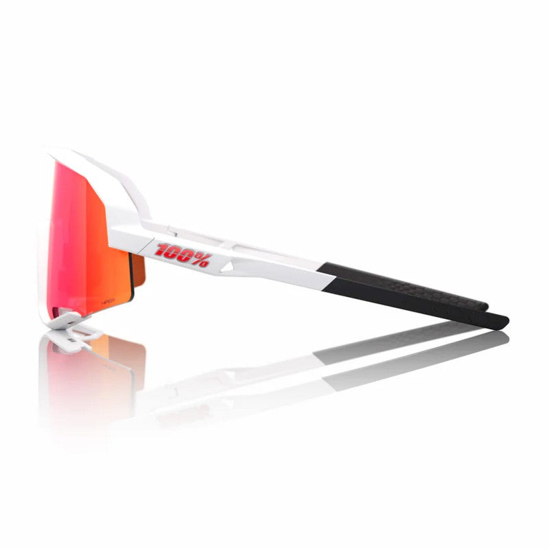 RIDE 100% Slendale Sunglasses - Matte Weiß / HiPER Red Multilayer Mirror Lens