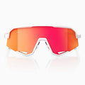 RIDE 100% Slendale Sunglasses - Matte Weiß / HiPER Red Multilayer Mirror Lens