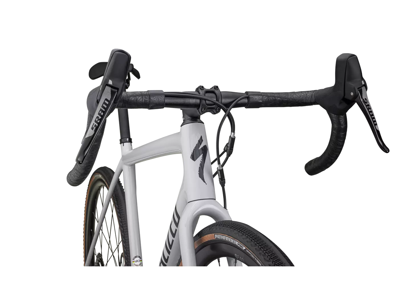 SPECIALIZED CRUX Comp Complete Bike Gravel Sram Rival - GLOSS DOVE GREY/METALLIC NAVY-Complete Gravel Bikes-