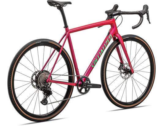 SPECIALIZED Crux Comp Complete Gravel Bike Shimano GRX - GLOSS VIVID PINK/ELECTRIC GREEN-Complete Gravel Bikes-
