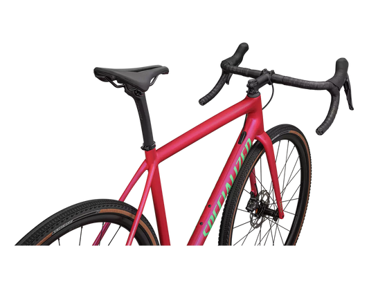 SPECIALIZED Crux Comp Complete Gravel Bike Shimano GRX - GLOSS VIVID PINK/ELECTRIC GREEN-Complete Gravel Bikes-