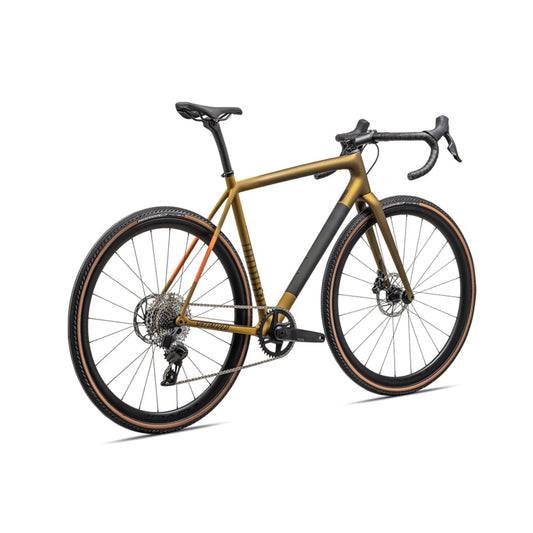 SPECIALIZED CRUX Expert Sram Rival AXS Complete Bike Gravel - SATIN HARVEST GOLD METALLIC/OAK GREEN-Complete Gravel Bikes-