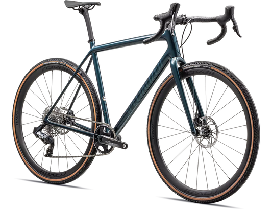 SPECIALIZED Crux Pro 700 Force XPLR eTap AXS 2023 Complete Gravel Bike - GLOSS METALLIC DEEP LAKE/ GREEN PEARL-Complete Gravel Bikes-