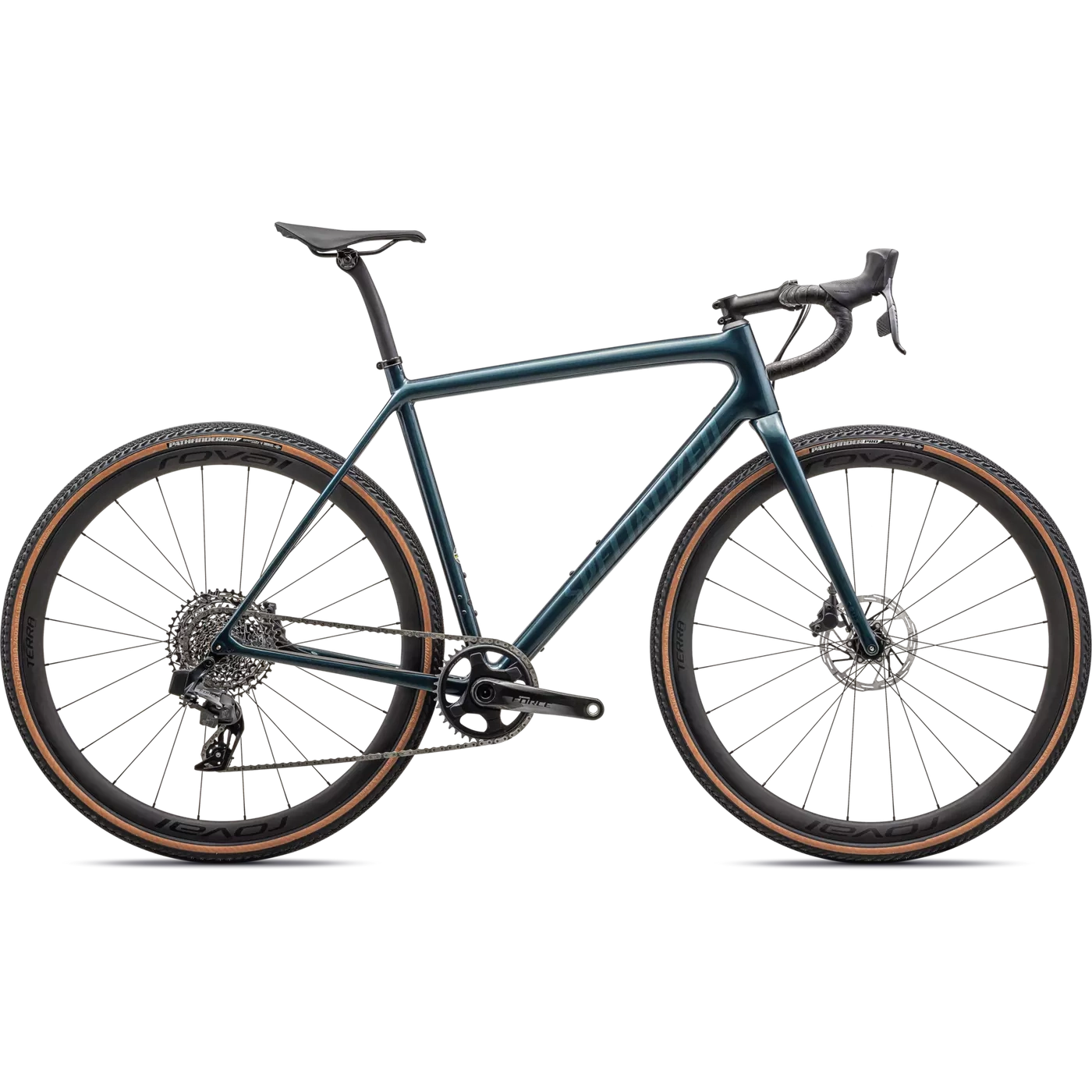 SPECIALIZED Crux Pro 700 Force XPLR eTap AXS 2023 Complete Gravel Bike - GLOSS METALLIC DEEP LAKE/ GREEN PEARL-Complete Gravel Bikes-